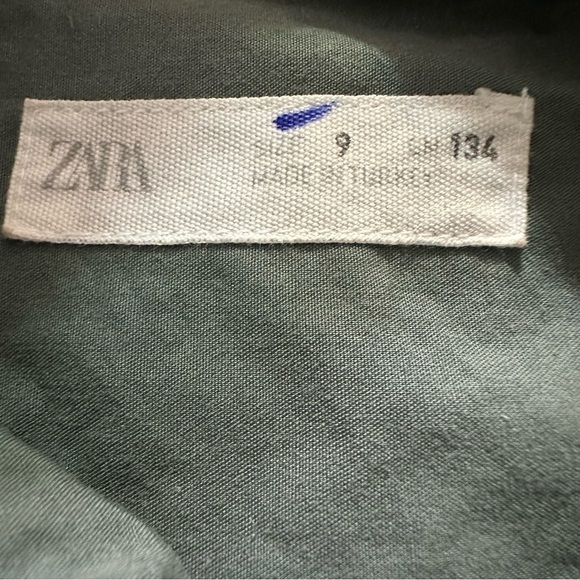 Zara boys size 9 olive green button down short sleeve shirt - Picture 3 of 3